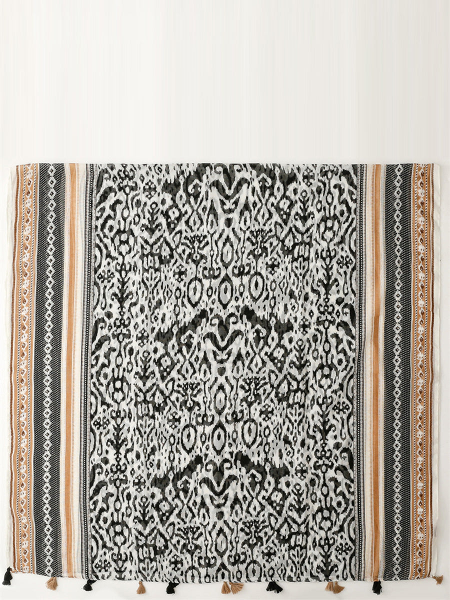 Women Ethnic Print Tassel Shawl Scarf FD058 BUYKUD