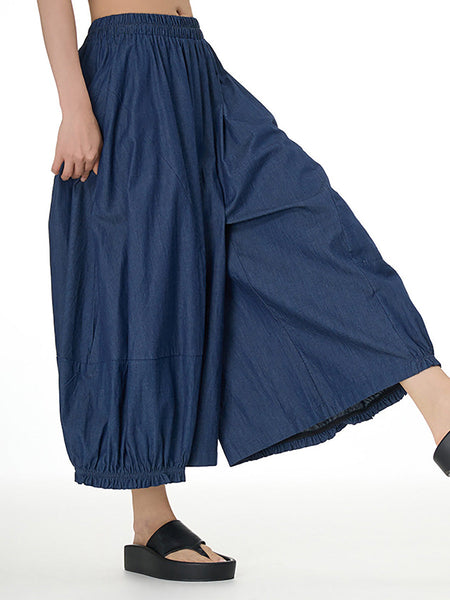 Women Casual Summer Solid Wide-leg Loose Pants FD028 AYFZ