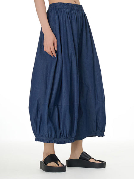 Women Casual Summer Solid Wide-leg Loose Pants FD028 AYFZ