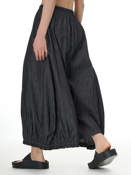Women Casual Summer Solid Wide-leg Loose Pants FD028 AYFZ