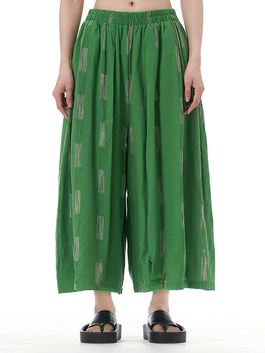 Women Summer Casual Print Wide-leg Cotton Pants FD033 AYFZ