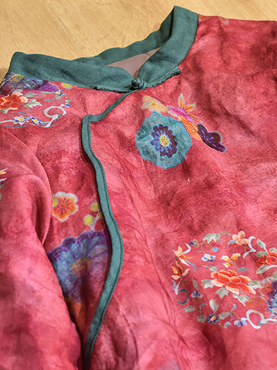 Winter Retro Thick Print 100%Ramie Coat AV1046 Genistyle Shop