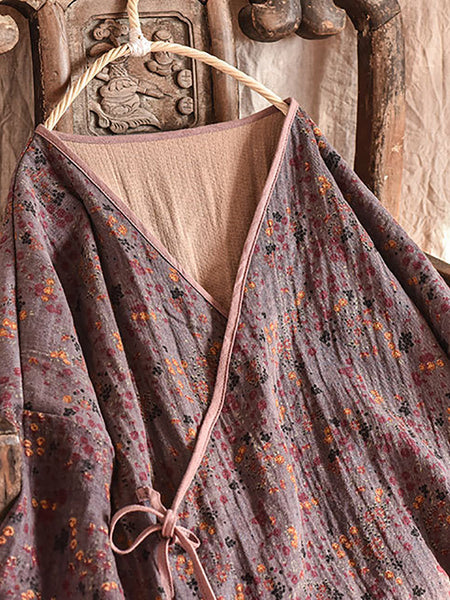 Women Retro Floral Casual Loose Irregular Hem Sweatshirt RR021 QYMM