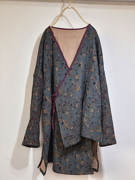 Women Retro Floral Casual Loose Irregular Hem Sweatshirt RR021 QYMM