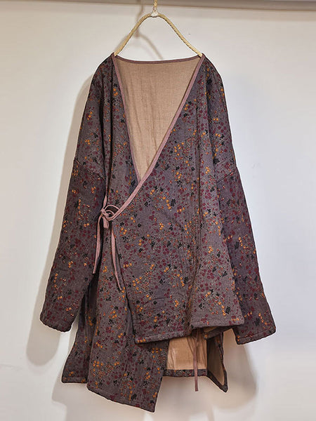 Women Retro Floral Casual Loose Irregular Hem Sweatshirt RR021 QYMM