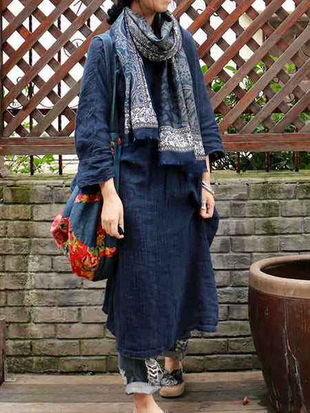 Women Ethnic Spliced 100%Cotton Shawl Scarf RR020 BUYKUD