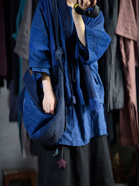 Ethnic Stripe Patchwork Spliced Shoulder Bag Crossbody Bag AT1028 BUYKUD