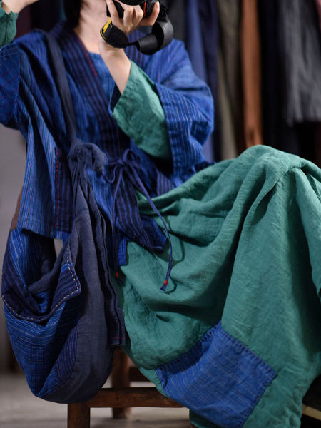 Ethnic Stripe Patchwork Spliced Shoulder Bag Crossbody Bag AT1028 BUYKUD