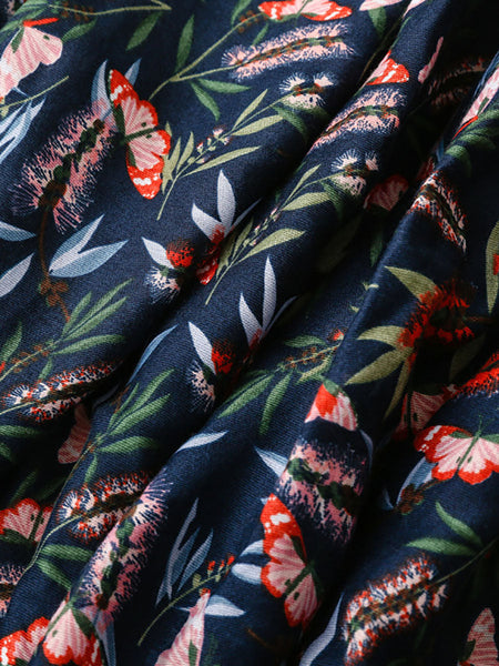 Women Artsy Butterfly Flower Tassel Shawl Scarf AT1011 BUYKUD