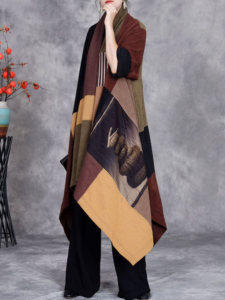 Women Autumn Stylish Irregular Spliced Losse Dress AI1045 BUYKUD