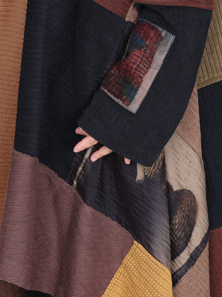 Women Autumn Stylish Irregular Spliced Losse Dress AI1045 BUYKUD