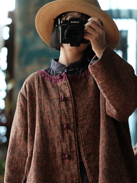 Women Autumn Ethnic 100%Cotton Short Padded Coat AI1061 JSHY