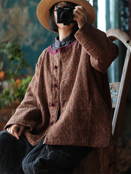 Women Autumn Ethnic 100%Cotton Short Padded Coat AI1061 JSHY