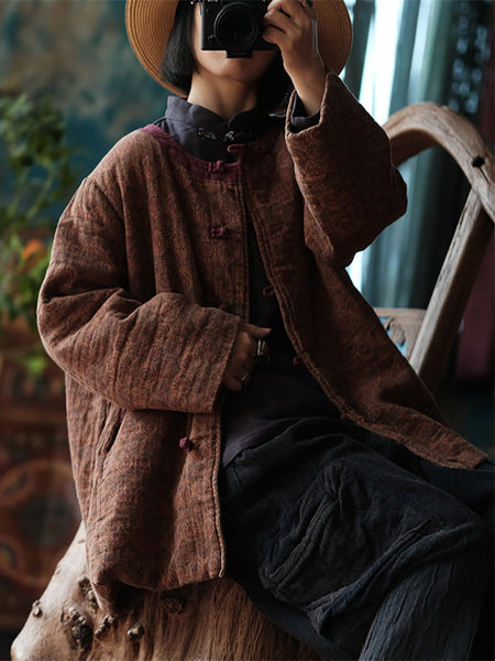 Women Autumn Ethnic 100%Cotton Short Padded Coat AI1061 JSHY