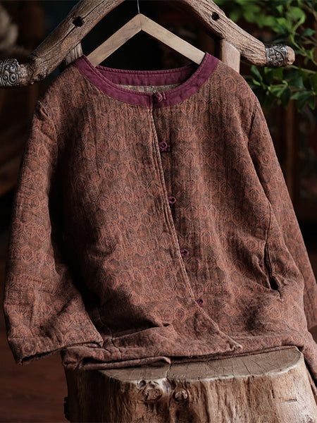 Women Autumn Ethnic 100%Cotton Short Padded Coat AI1061 JSHY