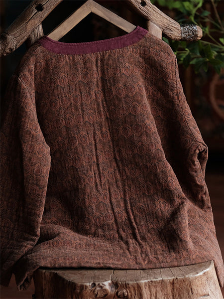 Women Autumn Ethnic 100%Cotton Short Padded Coat AI1061 JSHY