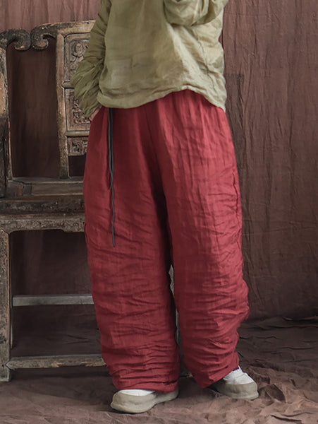 Women Autumn Casual Solid Strap Linen Bloomers AI1067 YCGS