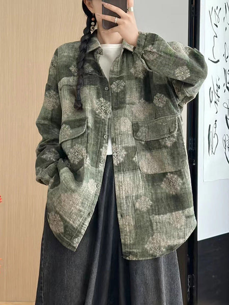 Women Autumn Snowflake Colorblock Cotton Jacket AH1057 BK