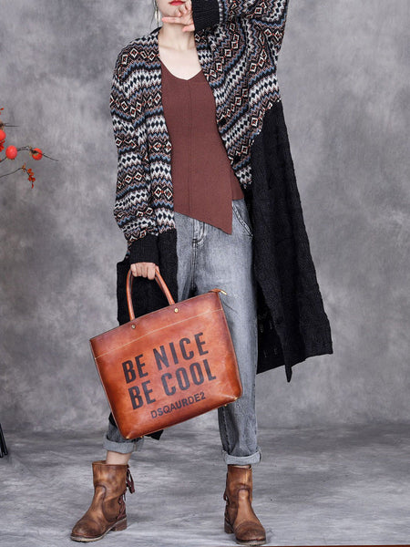 Women Autumn Stripe Colorblock Knitted Cardigan Coat AH1060 ZSLS