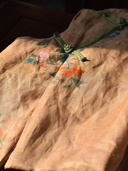 Women Retro Floral Casual Pocket Vest AH1010 QYMM