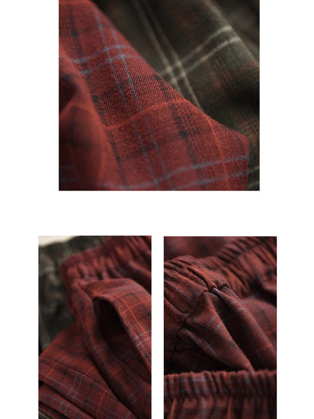 Women Autumn Casual Plaid Warm Harem Pants AH1042 LN