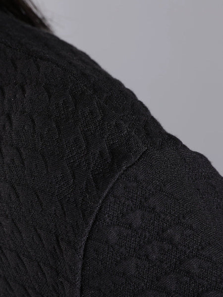 Plus Size Women Autumn Commute Solid Button Loose Dress AK1015 Genistyle Shop