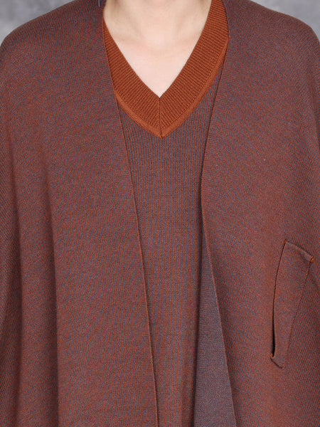 Women Fashion Colorblock Tassel Wool Knit Cardigan Shawl AH1074 ZSLS