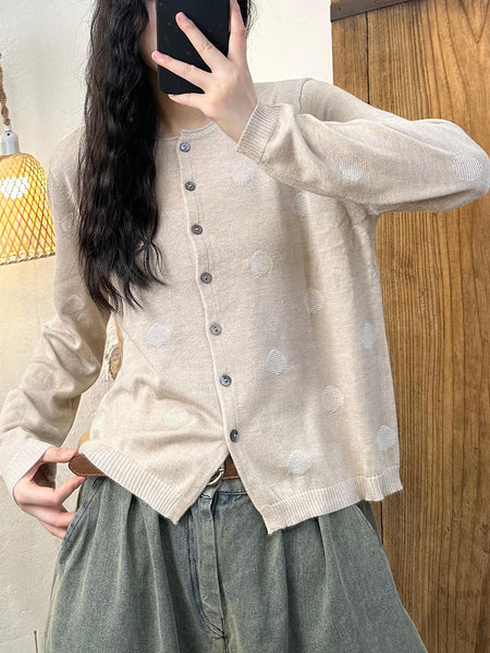 Women Autumn Casual Wool Dot Knit Blouse AK1033 Genistyle Shop