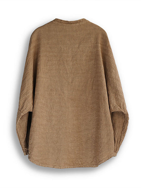 Women Autumn Retro Flower Button-up Cotton Blouse AK1042 Genistyle Shop