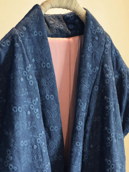 Women Ethnic Flowe Embroidery V-Neck Linen Padded Vest Coat AX1006 Genistyle Shop