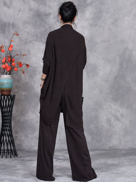 Women Autumn Artsy Solid Half Turtleneck Strap Knit Suits AX1037 Genistyle Shop