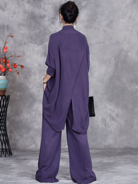 Women Autumn Artsy Solid Half Turtleneck Strap Knit Suits AX1037 Genistyle Shop