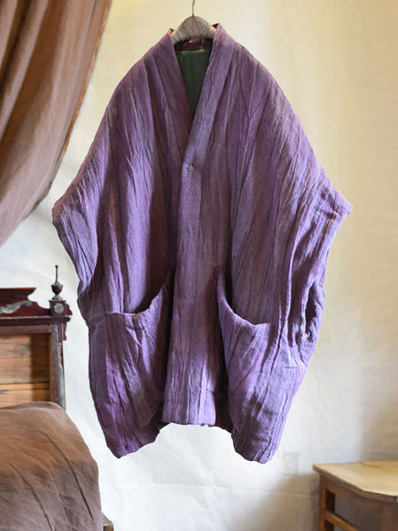 Women Ethnic Tie-dye V-Neck Linen Padded Vest Coat AV1018 Genistyle Shop