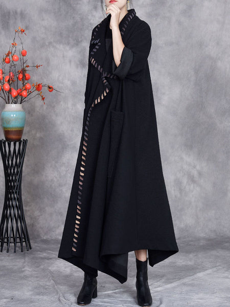 Women Artsy Autumn Turn-down Collar Cardigan Loose Coat AV1003 Genistyle Shop