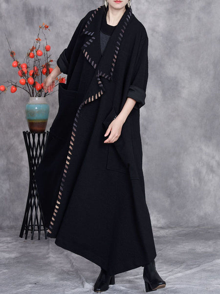 Women Artsy Autumn Turn-down Collar Cardigan Loose Coat AV1003 Genistyle Shop