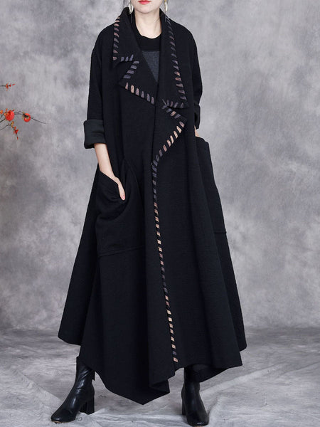 Women Artsy Autumn Turn-down Collar Cardigan Loose Coat AV1003 Genistyle Shop