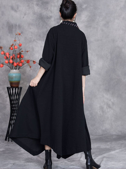 Women Artsy Autumn Turn-down Collar Cardigan Loose Coat AV1003 Genistyle Shop