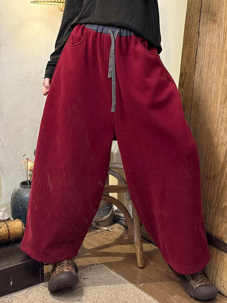 Women Autumn Casual Colorblock Cotton Loose Pants AV1006 Genistyle Shop