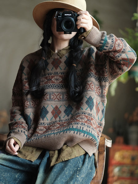 Women Autumn Casual O-Neck Knit Sweater WG029 JSHY