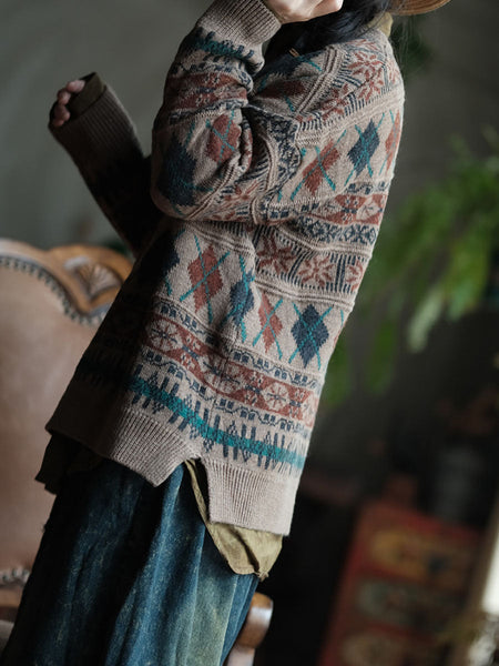 Women Autumn Casual O-Neck Knit Sweater WG029 JSHY