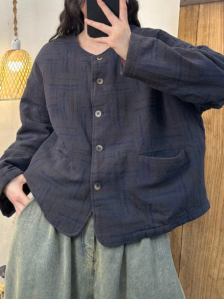 Women Autumn Artsy Irregular Dot Cotton Linen Coat BA1002 Genistyle Shop