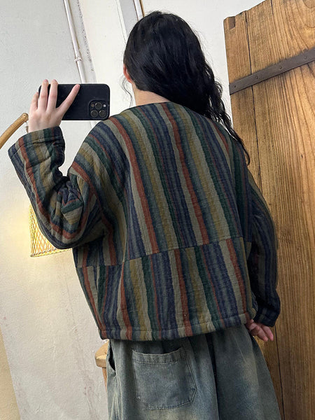 Women Autumn Artsy Irregular Dot Cotton Linen Coat BA1002 Genistyle Shop