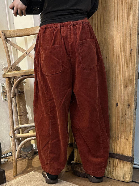 Women Autumn Retro Corduroy Solid Harem Pants BA1005 Genistyle Shop