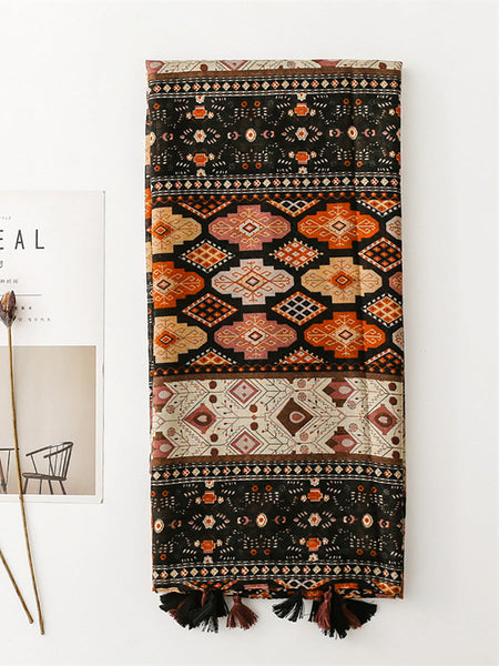 Women Bohemia Print Tassel Travel Shawl Scarf BA1043 Genistyle Shop