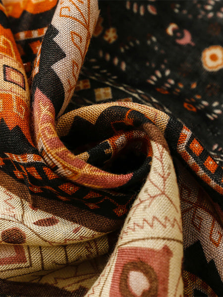 Women Bohemia Print Tassel Travel Shawl Scarf BA1043 Genistyle Shop