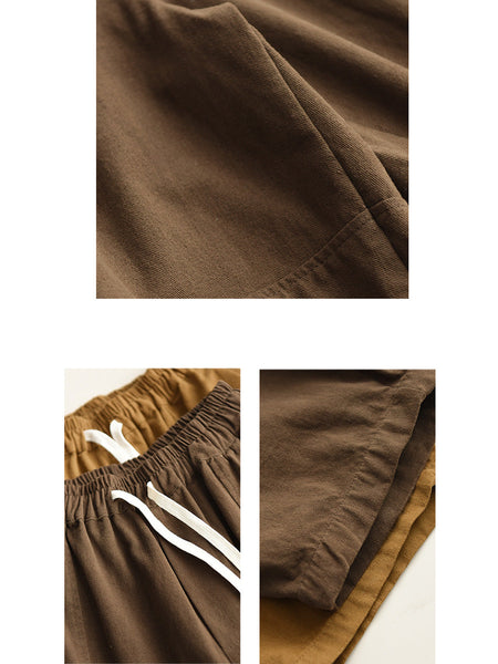 Women Autumn Retro Cotton Spliced Loose Solid Harem Pants BA1034 Genistyle Shop