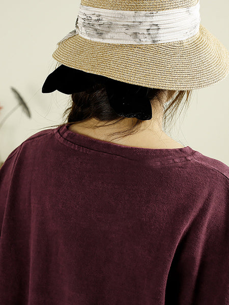 Women Autumn Vintage Cartoon Patch O-Neck Cotton Sweatshirt BA1039 Genistyle Shop