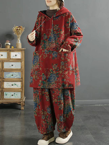 Women Autumn Retro Flower Cotton Bloomers WG026 BK