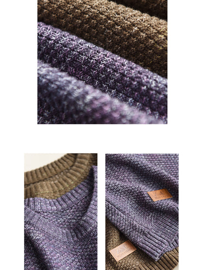 Women Vintage Autumn Solid O-Neck Loose Knit Sweater WG004 BK