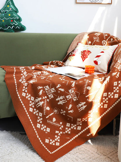 Chirstmas Winter Cartoon Knit Soft Blanket QN011 BUYKUD